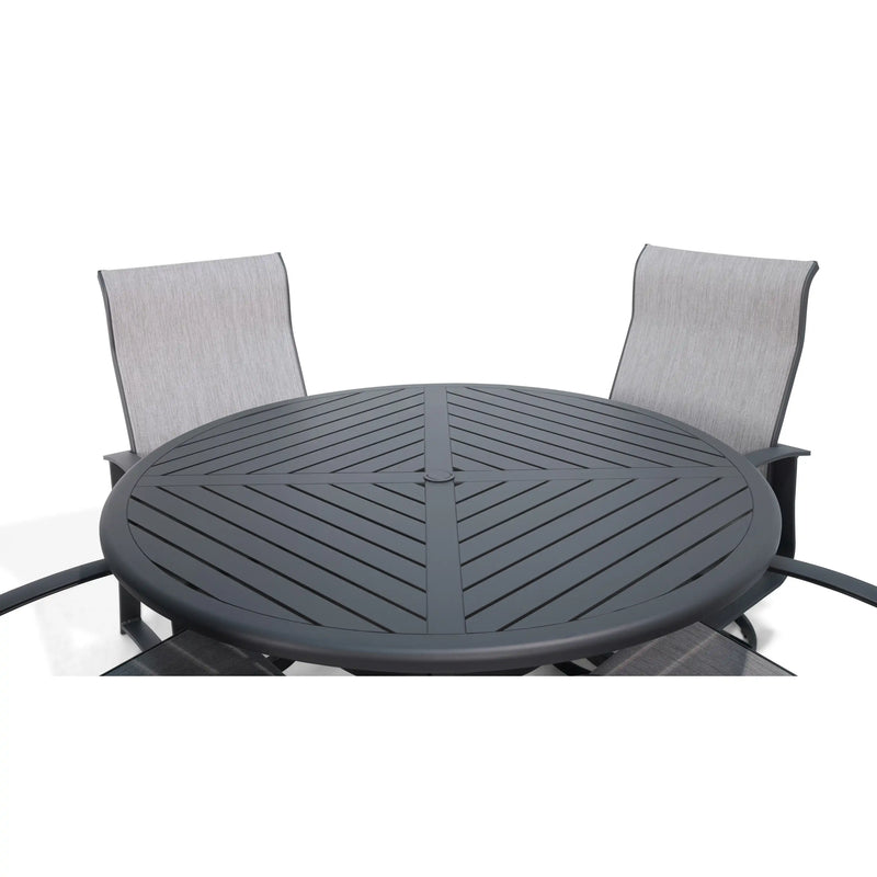 Wakefield 5 Piece Sling Dining Group With 2 Swivel Rockers - The Great Escape