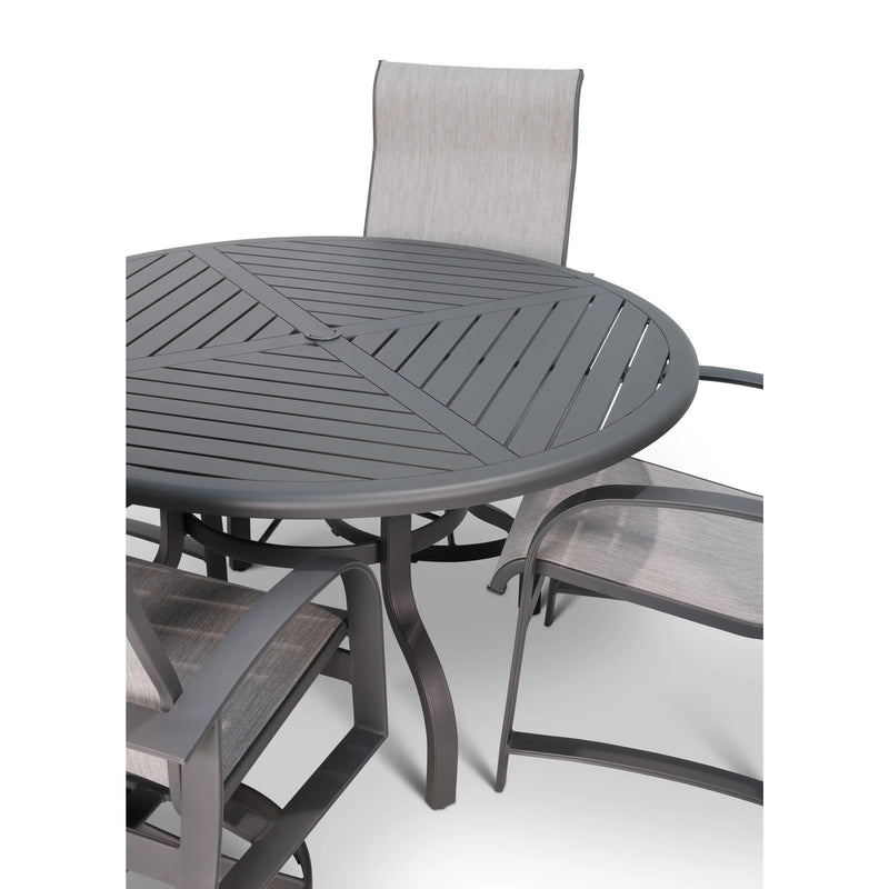 Wakefield 5 Piece Sling Dining Group With 2 Swivel Rockers - The Great Escape