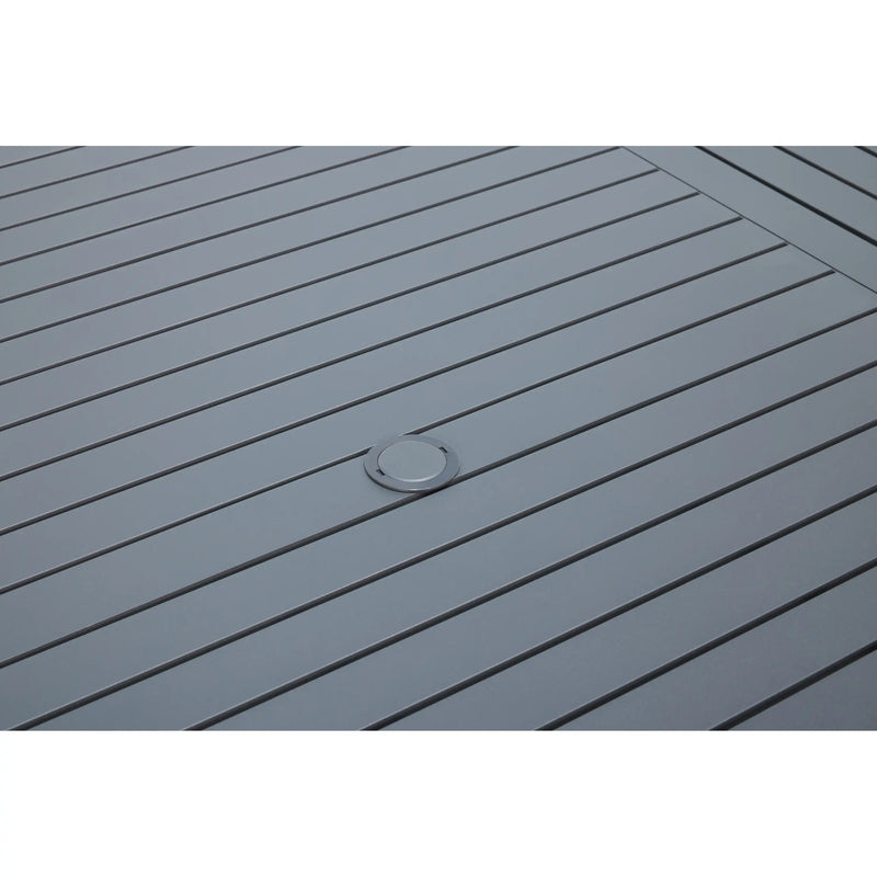 66 Inch Square Graphite Farnham Slat Table - The Great Escape