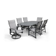 Wakefield 7 Piece Sling Round Dining Group - The Great Escape