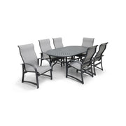 Wakefield 7 Piece Sling Round Dining Group - The Great Escape