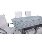 Wakefield II 7 Piece Firepit Dining Group With Two Swivel Rockers - The Great Escape