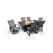 Wakefield 7 Piece Sling Firepit Dining Group - The Great Escape