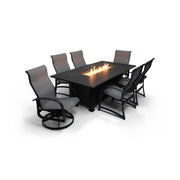 Wakefield 7 Piece Sling Firepit Dining Group - The Great Escape