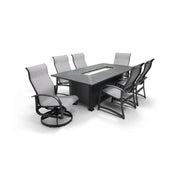 Wakefield 7 Piece Sling Firepit Dining Group - The Great Escape