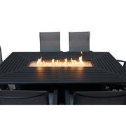 Wakefield 7 Piece Sling Firepit Dining Group - The Great Escape