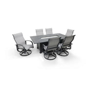 Wakefield 7 Piece Sling Firepit Dining Group - The Great Escape