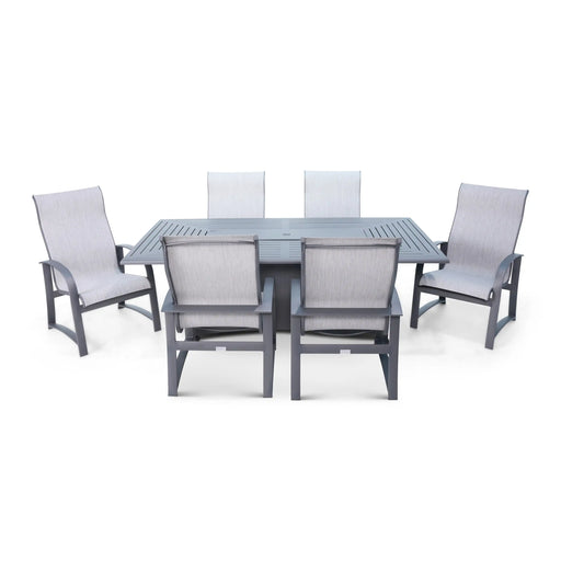 Wakefield II 7 Piece Firepit Dining Group - The Great Escape