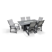 Wakefield 7 Piece Sling Firepit Dining Group - The Great Escape