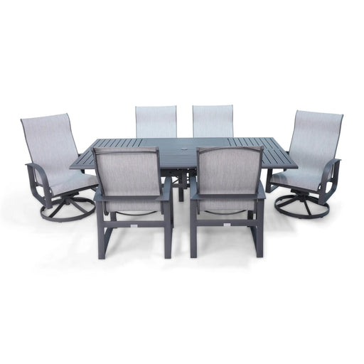 Wakefield 7 Piece Sling Dining Group With 2 Swivel Rockers - The Great Escape