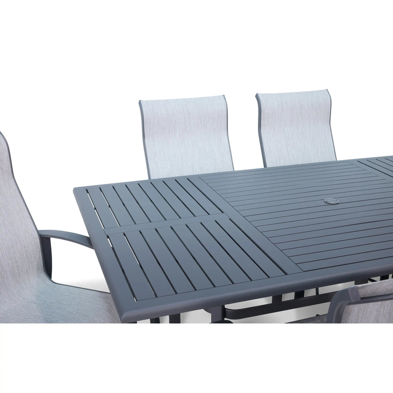 Wakefield 7 Piece Sling Dining Group With 2 Swivel Rockers - The Great Escape