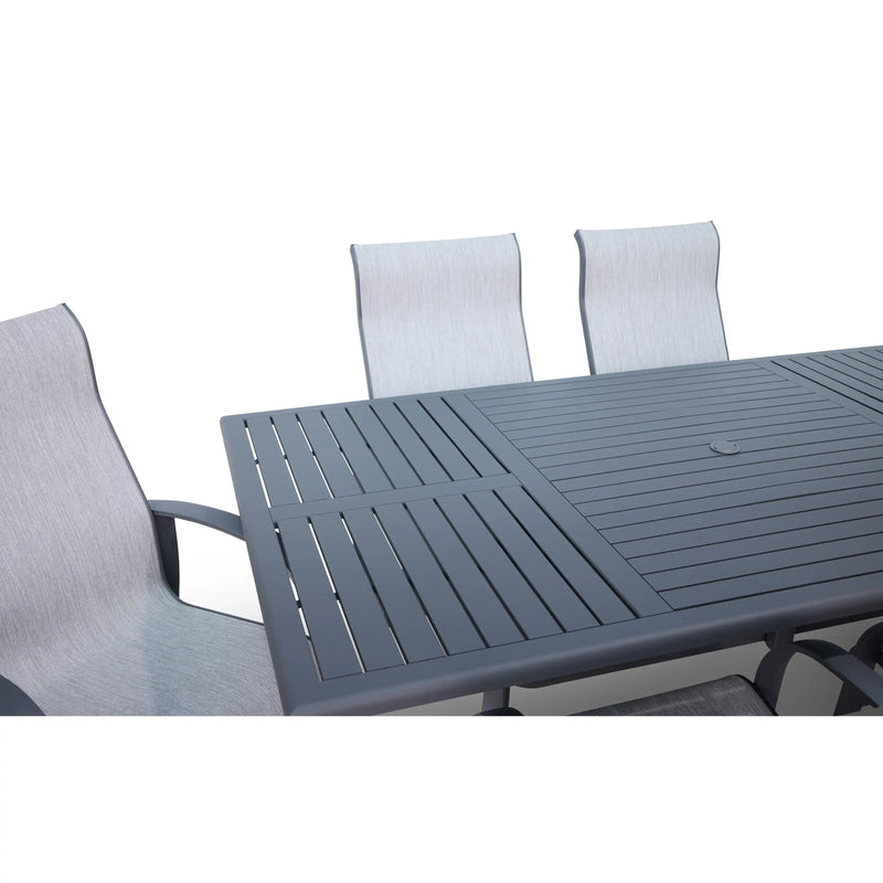 Wakefield 7 Piece Sling Dining Group With 2 Swivel Rockers - The Great Escape
