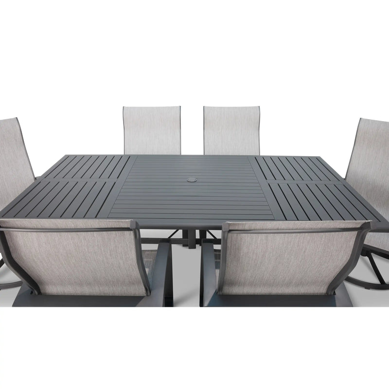 Wakefield 7 Piece Sling Dining Group With 2 Swivel Rockers - The Great Escape