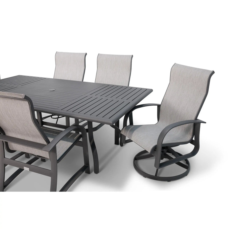 Wakefield 7 Piece Sling Dining Group With 2 Swivel Rockers - The Great Escape