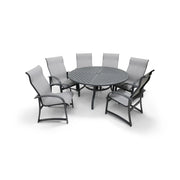 Wakefield 7 Piece Sling Round Dining Group - The Great Escape