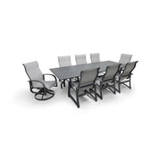 Wakefield 9 Piece Sling Dining Group W/ 44"x112" Rect. Table - The Great Escape