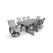 Wakefield 9 Piece Sling Dining Group W/ 44"x112" Rect. Table - The Great Escape