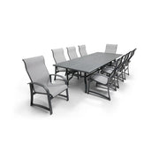 Wakefield 9 Piece Sling Dining Group W/ 44"x112" Rect. Table - The Great Escape