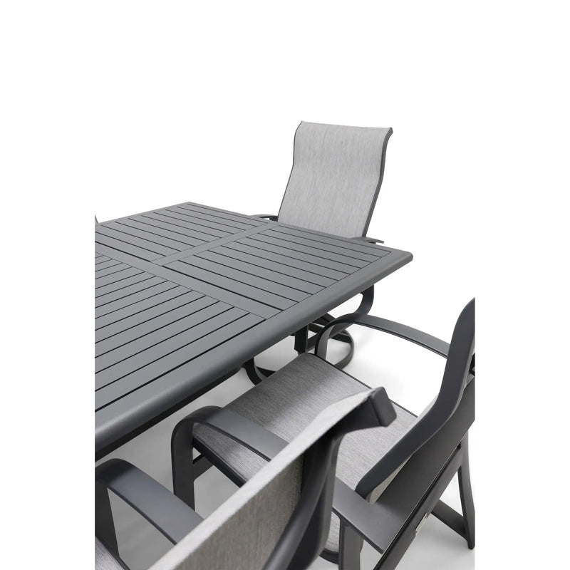 Wakefield 9 Piece Sling Dining Group W/ 44"x112" Rect. Table - The Great Escape
