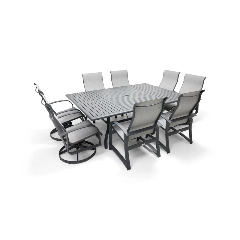 Wakefield 9 Piece 60"x84" Rect. Table Sling Dining Group - The Great Escape