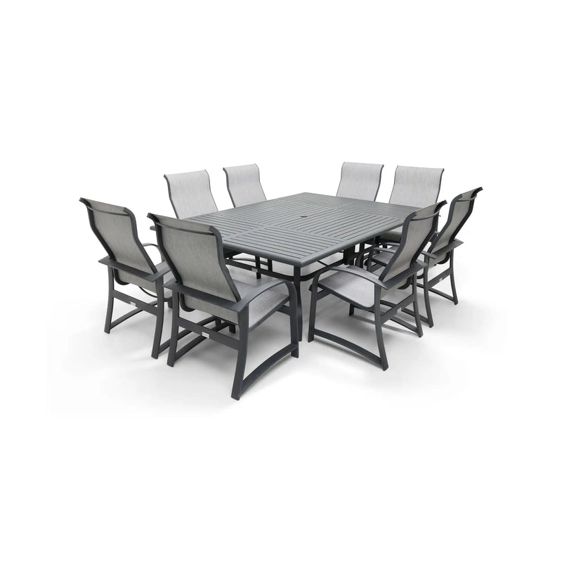 Wakefield 9 Piece 60"x84" Rect. Table Sling Dining Group - The Great Escape