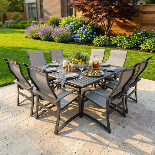 Wakefield 9 Piece Sling Square Dining Group - The Great Escape