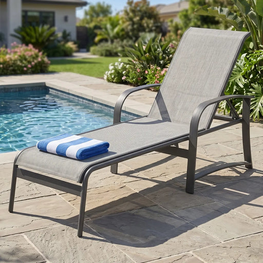 Wakefield Deluxe Sling Chaise Lounge W/ Arms - The Great Escape