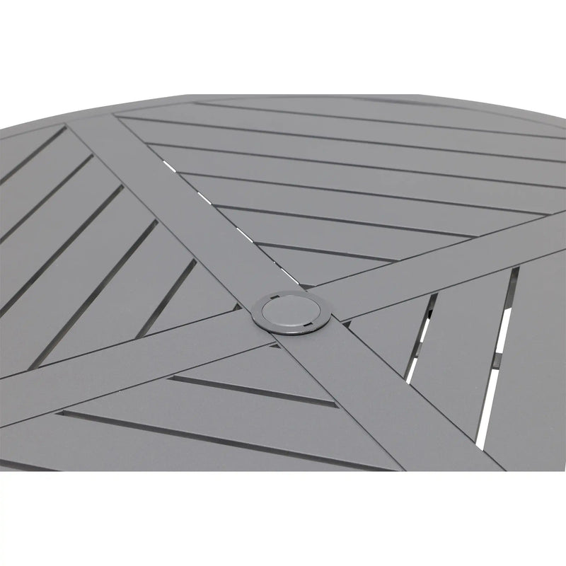 42 Inch Round Graphite Farnham Slat Bar Height Table - The Great Escape