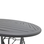 42 Inch Round Graphite Farnham Slat Bar Height Table - The Great Escape