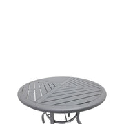 42 Inch Round Graphite Farnham Slat Bar Height Table - The Great Escape