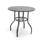 42 Inch Round Graphite Farnham Slat Bar Height Table - The Great Escape