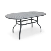42x76 Inch Oval Graphite Farnham Slat Counter Height Table - The Great Escape