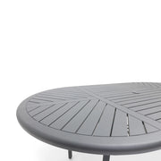 42x76 Inch Oval Graphite Farnham Slat Counter Height Table - The Great Escape