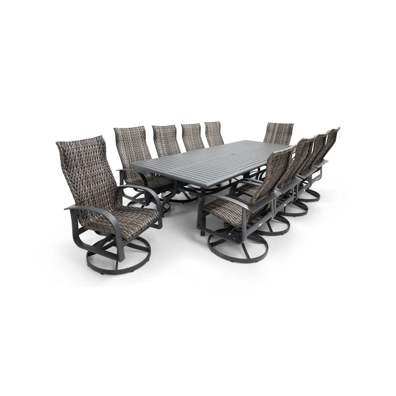 Wakefield 9 Piece Woven 44"x112" Rectangle Dining Group - The Great Escape