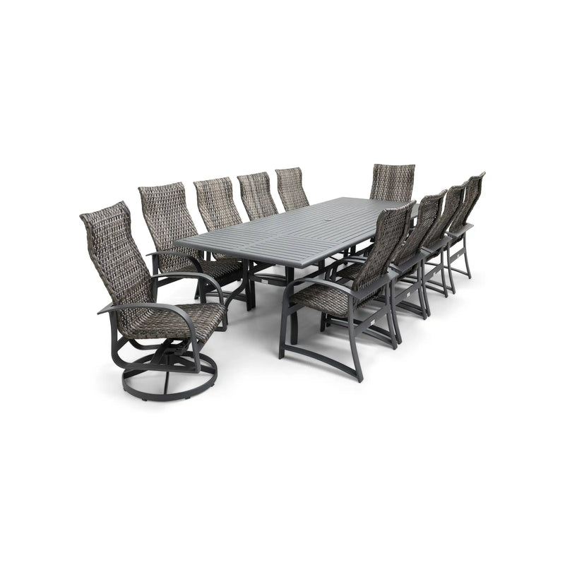 Wakefield 9 Piece Woven 44"x112" Rectangle Dining Group - The Great Escape