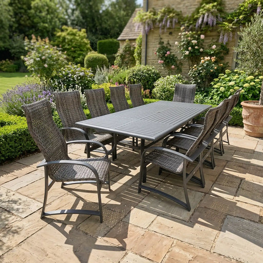 Wakefield 9 Piece Woven 44"x112" Rectangle Dining Group - The Great Escape