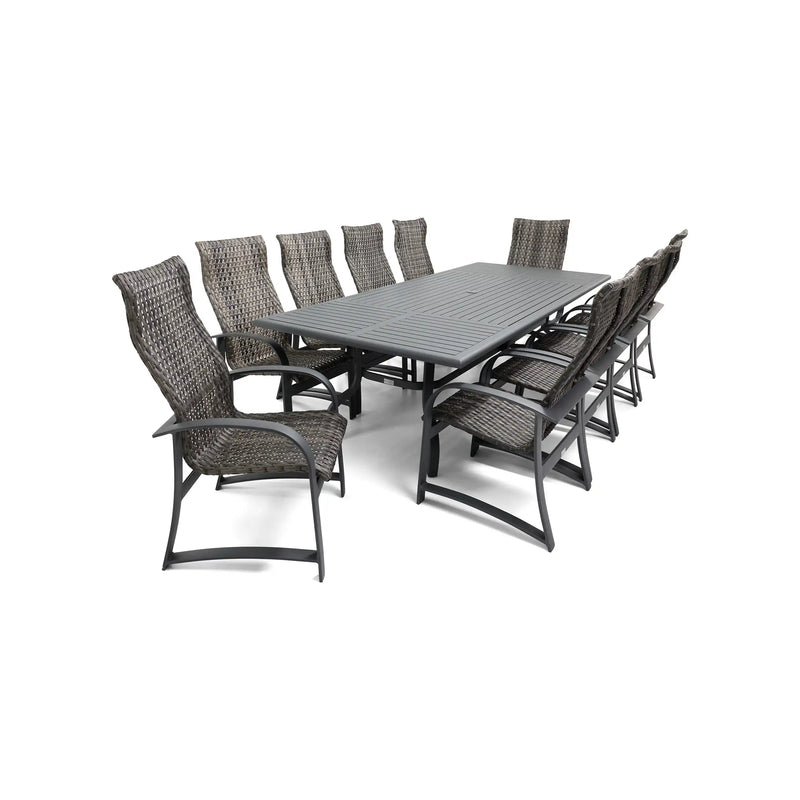 Wakefield 9 Piece Woven 44"x112" Rectangle Dining Group - The Great Escape