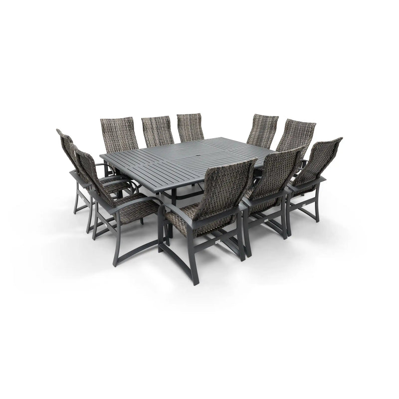 Wakefield 11 Piece Woven Dining Group W/ 60"x84" Rect. Table - The Great Escape