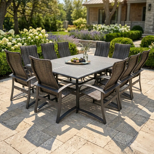 Wakefield 11 Piece Woven Dining Group W/ 60"x84" Rect. Table - The Great Escape