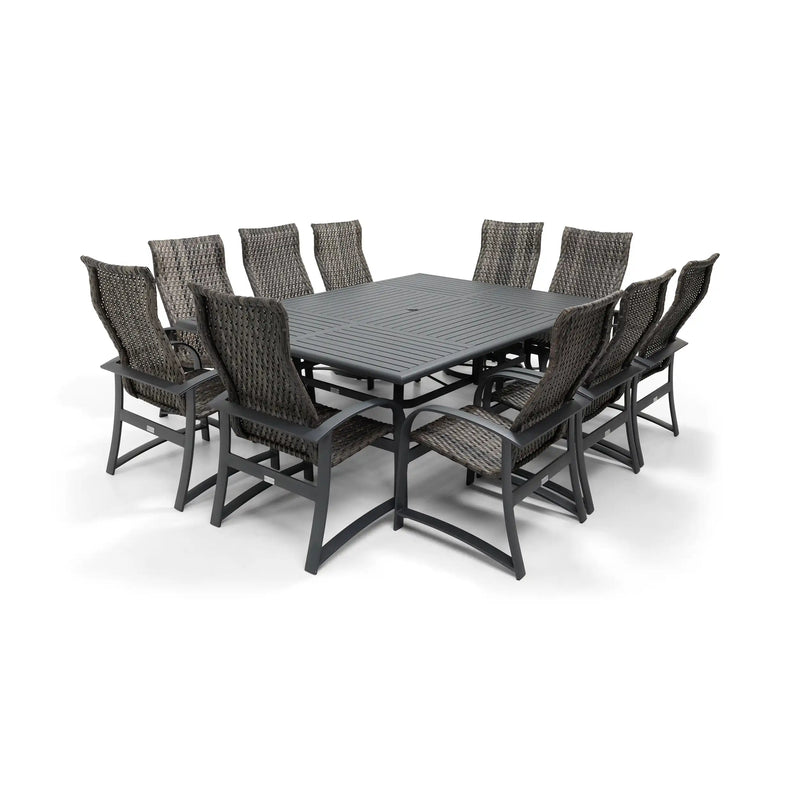 Wakefield 11 Piece Woven Dining Group W/ 60"x84" Rect. Table - The Great Escape