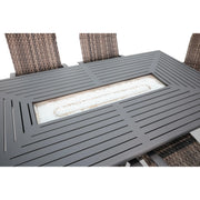 Wakefield 7 Piece Woven Dining Firepit Group - The Great Escape