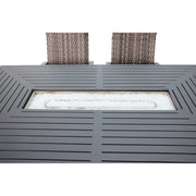 Wakefield 7 Piece Woven Dining Firepit Group - The Great Escape