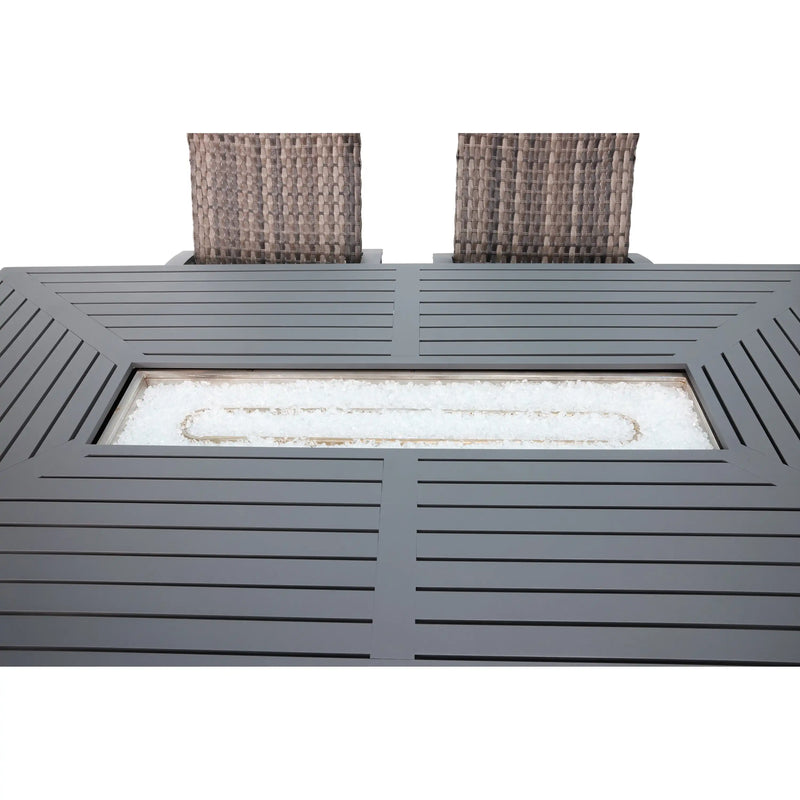 Wakefield 7 Piece Woven Dining Firepit Group - The Great Escape