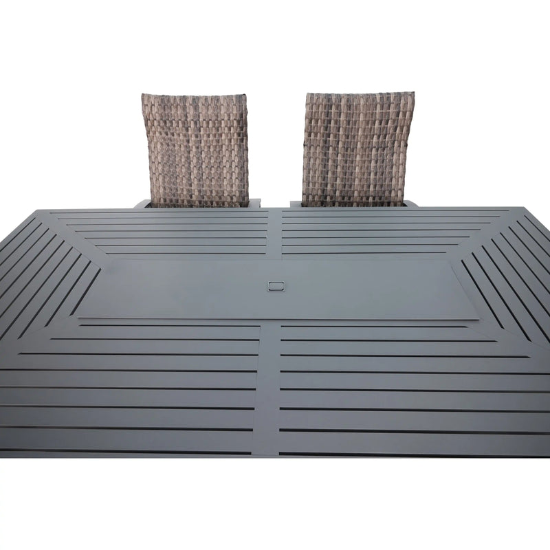 Wakefield 7 Piece Woven Dining Firepit Group - The Great Escape