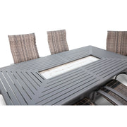 Wakefield 7 Piece Woven Dining Firepit Group - The Great Escape