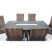 Wakefield 7 Piece Woven Dining Firepit Group - The Great Escape