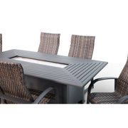 Wakefield 7 Piece Woven Dining Firepit Group - The Great Escape