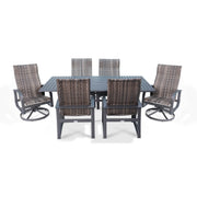 Wakefield 7 Piece Woven Dining Group With 2 Swivel Rockers - The Great Escape