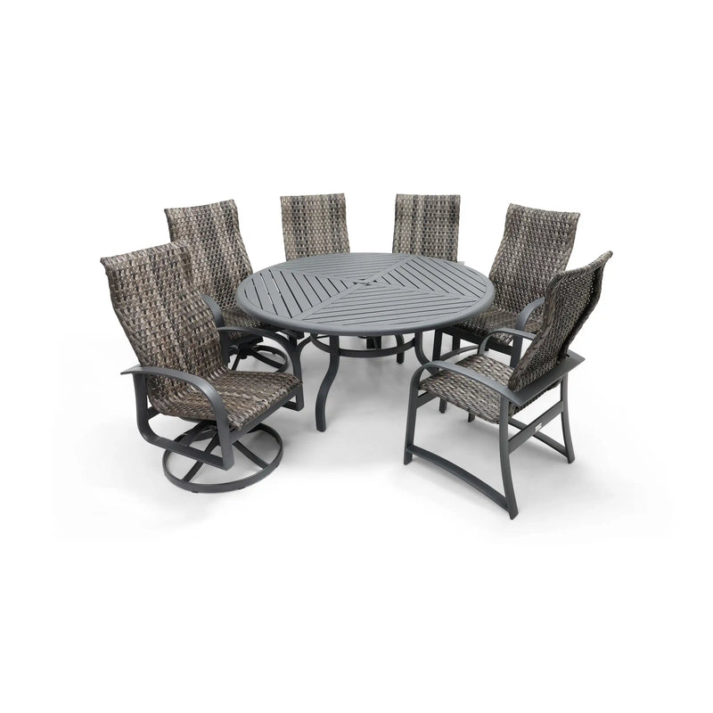 Wakefield 7 Piece Woven Round Dining Group - The Great Escape