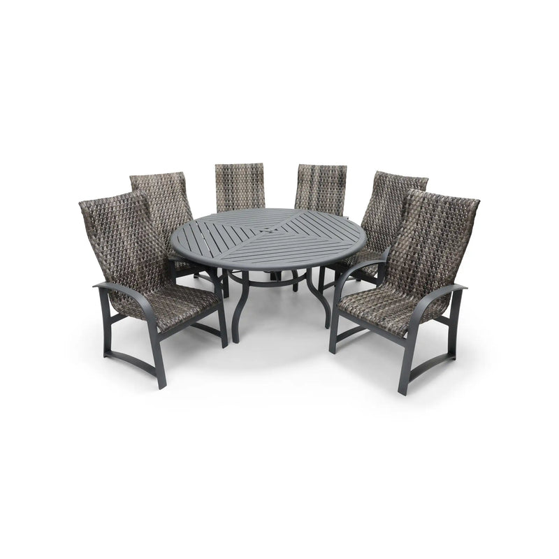 Wakefield 7 Piece Woven Round Dining Group - The Great Escape